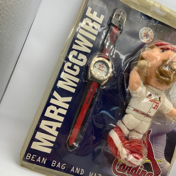 Vintage SEALED Cardinals Mark Mcgwire Bean Bag & Watch Collectibles - Picture 7 of 12